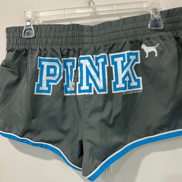 Y2K Women's Gray & Blue Victoria's Secret Pink Mini Shorts Size M - Picture 5 of 7